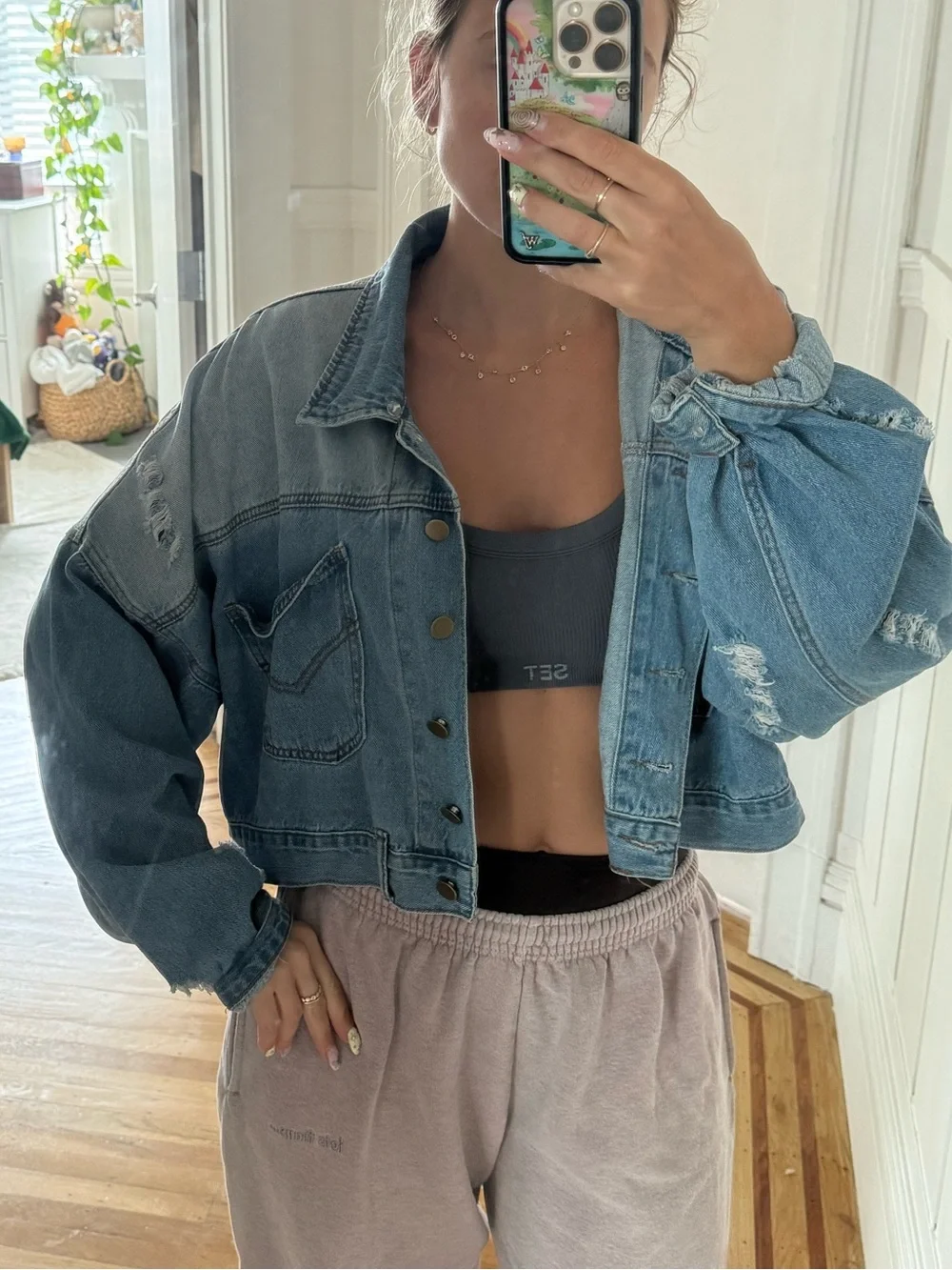 crop jean jacket - Picture 5 of 6